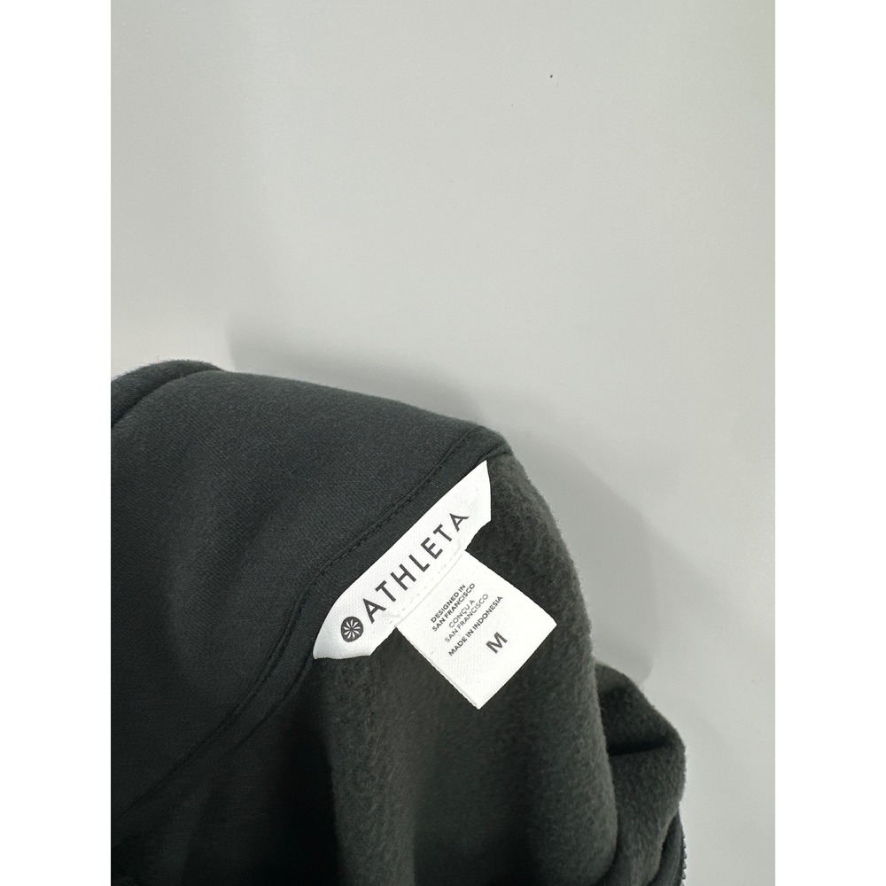 Athleta Forever Fleece 1/4 Zip Sweatshirt Green - Picture 5 of 6